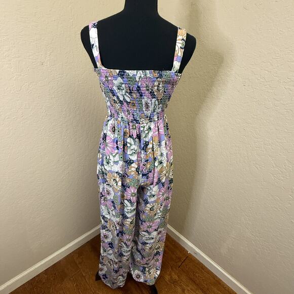 Dokotoo Floral Smocked Maxi Dress Multicolor Square Neck Sleeveless Boho Summer - Picture 2 of 6
